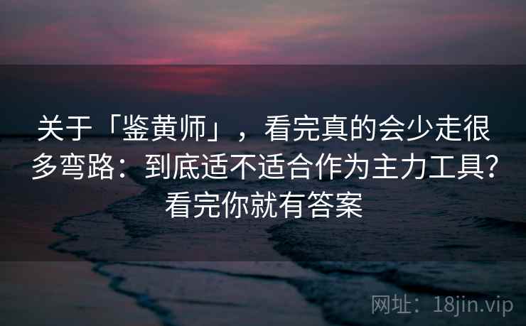 关于「鉴黄师」，看完真的会少走很多弯路：到底适不适合作为主力工具？看完你就有答案