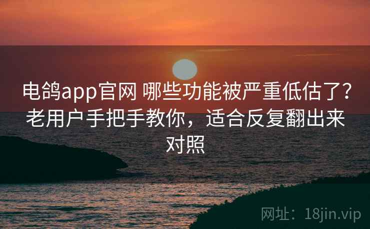 电鸽app官网 哪些功能被严重低估了?老用户手把手教你,适合反复翻出来对照 电鸽app官网 哪些功能被严重低估了?老用户手把手教你,适合反复翻出来对照