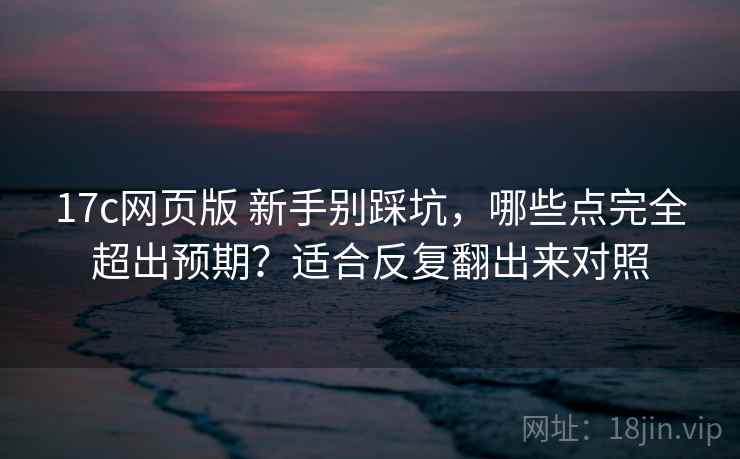 17c网页版 新手别踩坑，哪些点完全超出预期？适合反复翻出来对照