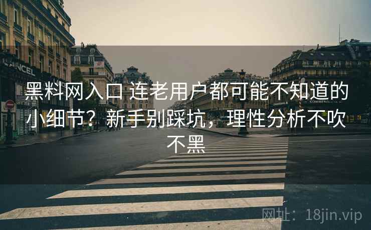黑料网入口 连老用户都可能不知道的小细节？新手别踩坑，理性分析不吹不黑
