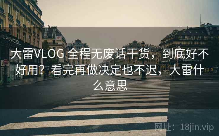大雷VLOG 全程无废话干货，到底好不好用？看完再做决定也不迟，大雷什么意思